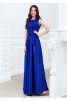 Синее блестящее платье в пол без рукавов Orata